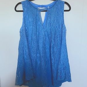 Pink Blush Maternity Blue Lace Top